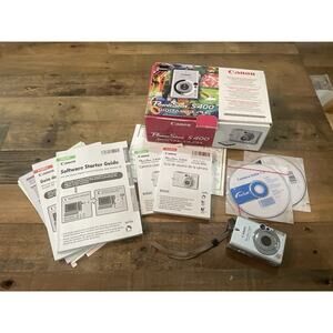 Canon PowerShot S400 Digital ELPH Camera Powers On No Memory Card W/box&manuals